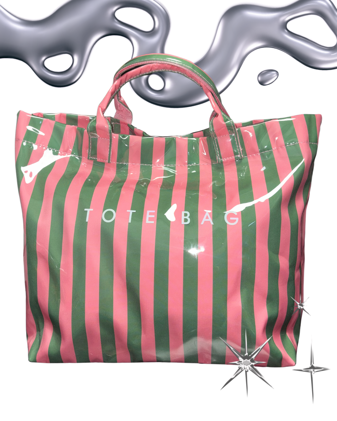 TOTE BAG PINK & GREEN